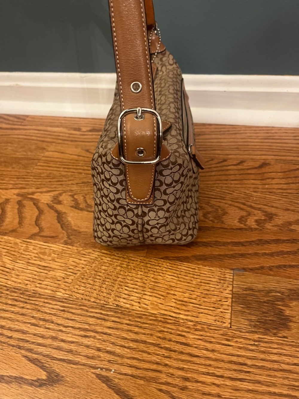 Vintage Coach Y2K Signature C Mini Hobo Demi Jacquard Canvas Shoulder Bag no6332 - Picture 5 of 11